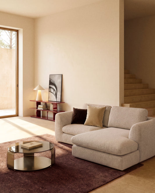 Vera beige 3-seater sofa and right-hand chaise longue 232 cm FSC Mix Credit