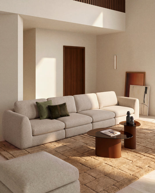Vera beige footrest 80 x 80 cm FSC Mix Credit