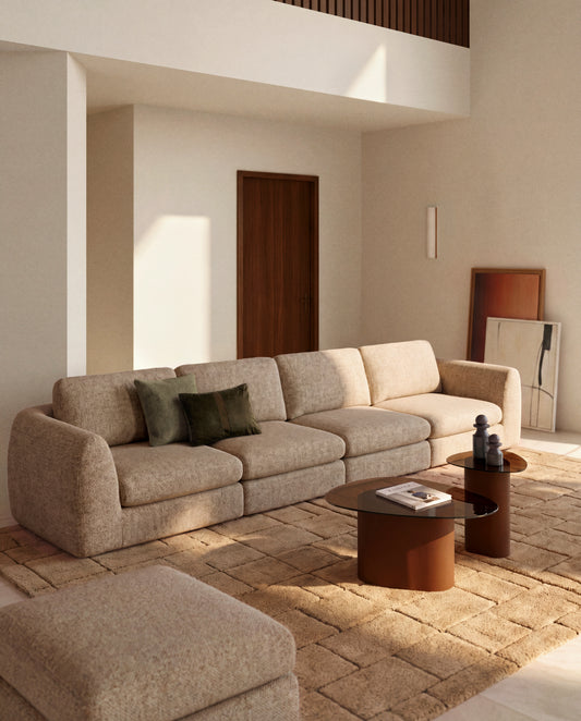 Vera light brown footrest 80 x 80 cm FSC Mix Credit