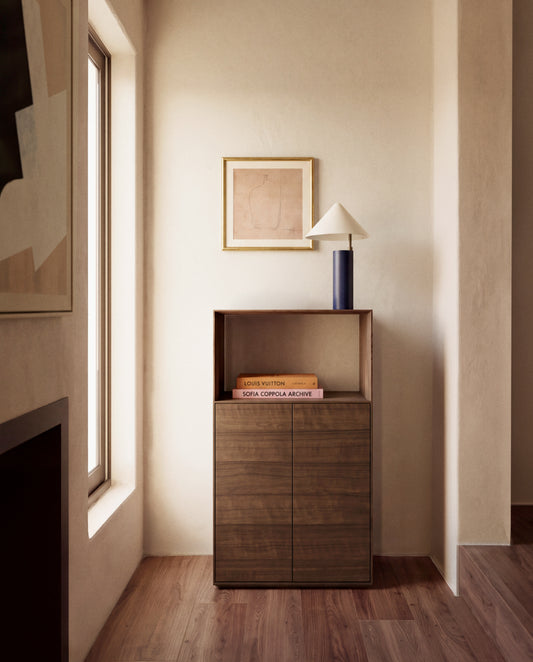 Étagère Visala en placage de noyer 60 x 106 cm FSC Mix Credit