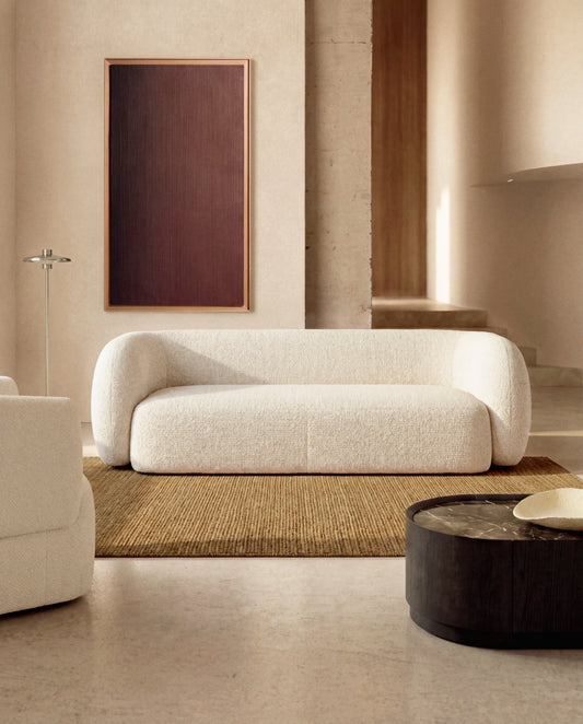 Canapé Martina 3 places en chenille écrue 246 cm FSC Mix Credit