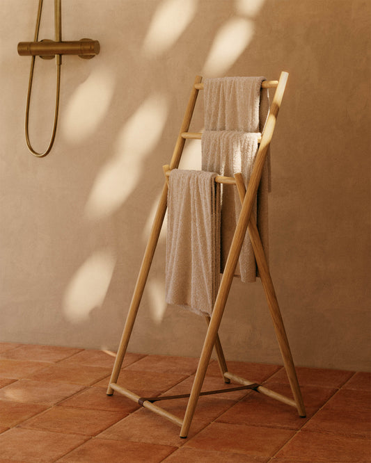 Porte-serviettes Kenta en bois de teck 50 x 95 cm