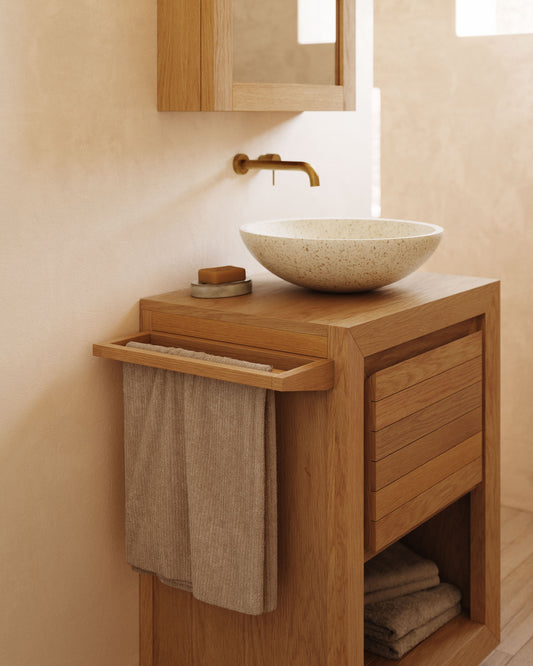 Porte-serviettes Vedel en bois de teck 40 x 5 cm