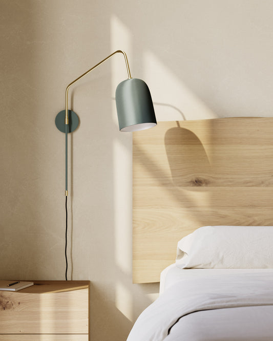 Applique murale Audrie en acier peint en vert