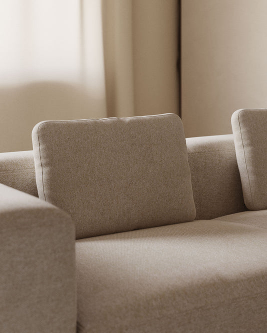 Coussin Blok en chenille beige 40 x 60 cm