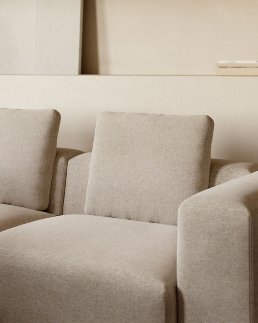 Coussin Blok en chenille beige 50 x 60 cm