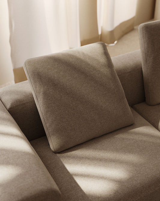 Coussin Blok en chenille beige 60 x 60 cm