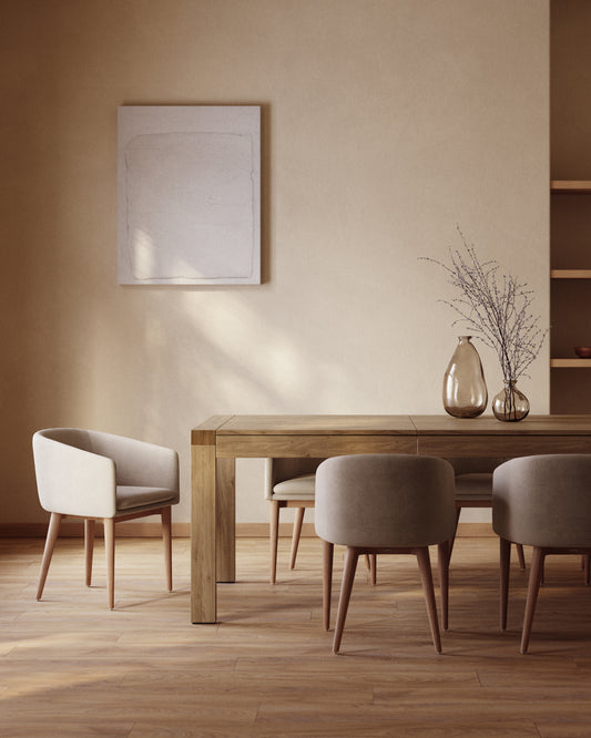 Table extensible Briva placage de chêne finition naturelle 200 (280) x 100 cm