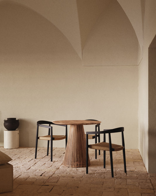 Table ronde Jeanette en teck Ø 90 cm