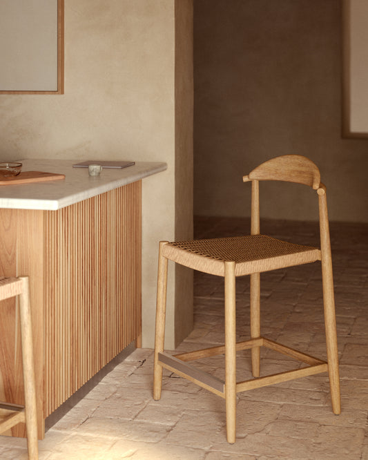 Tabouret Nina bois d'acacia hauteur 62 cm FSC 100%