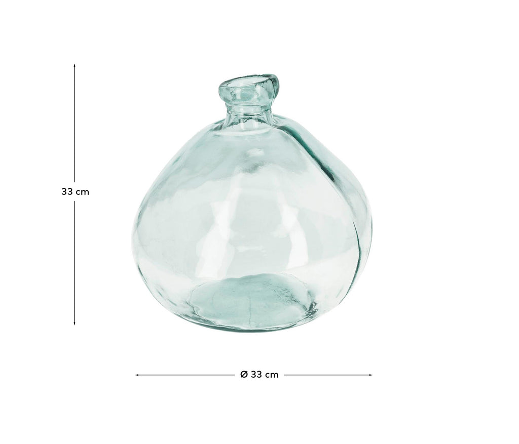 Vase Brenna transparent grand format en verre 100% recyclé