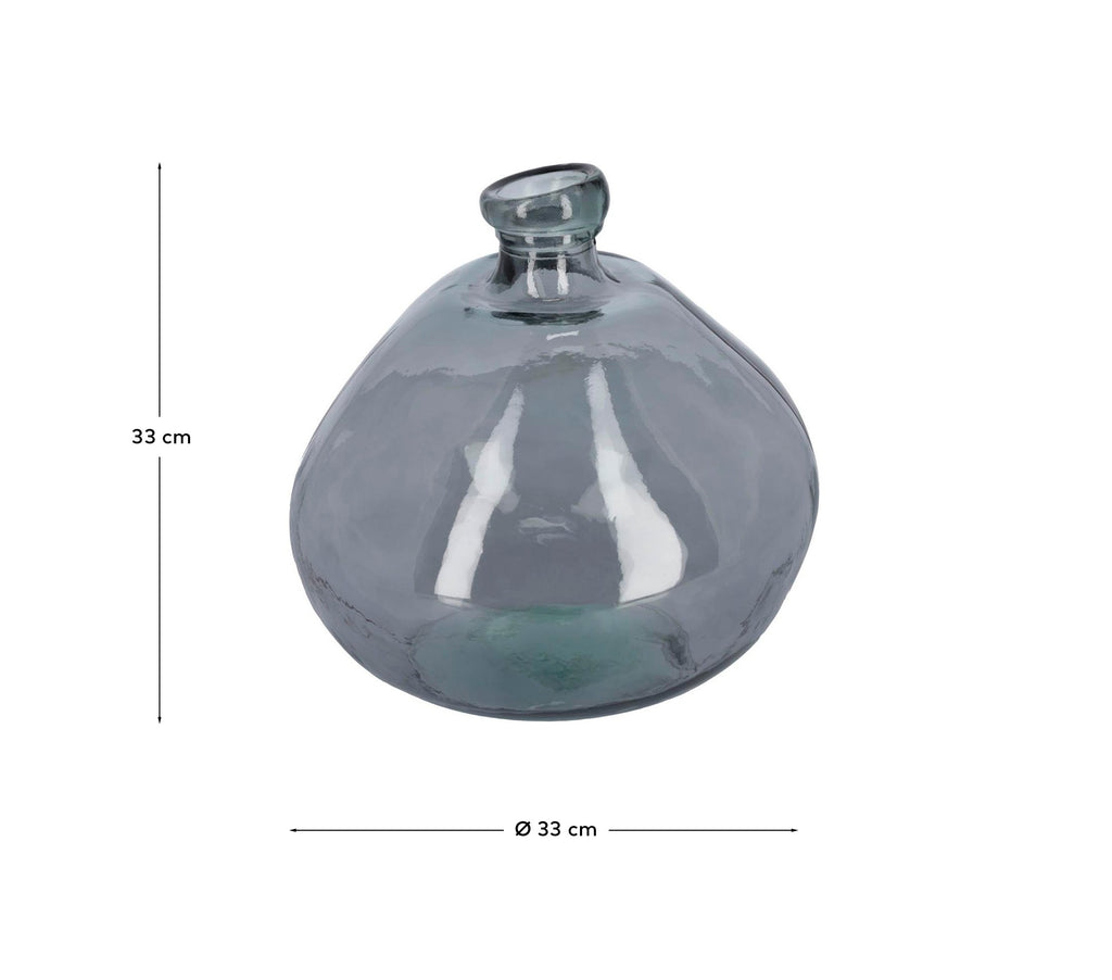 Vase Brenna bleu grand format en verre 100% recyclé