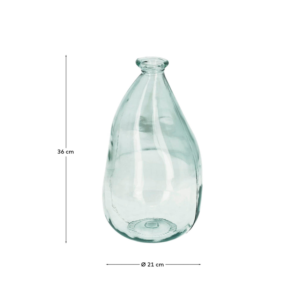 Vase Brenna transparent moyen format en verre 100% recyclé