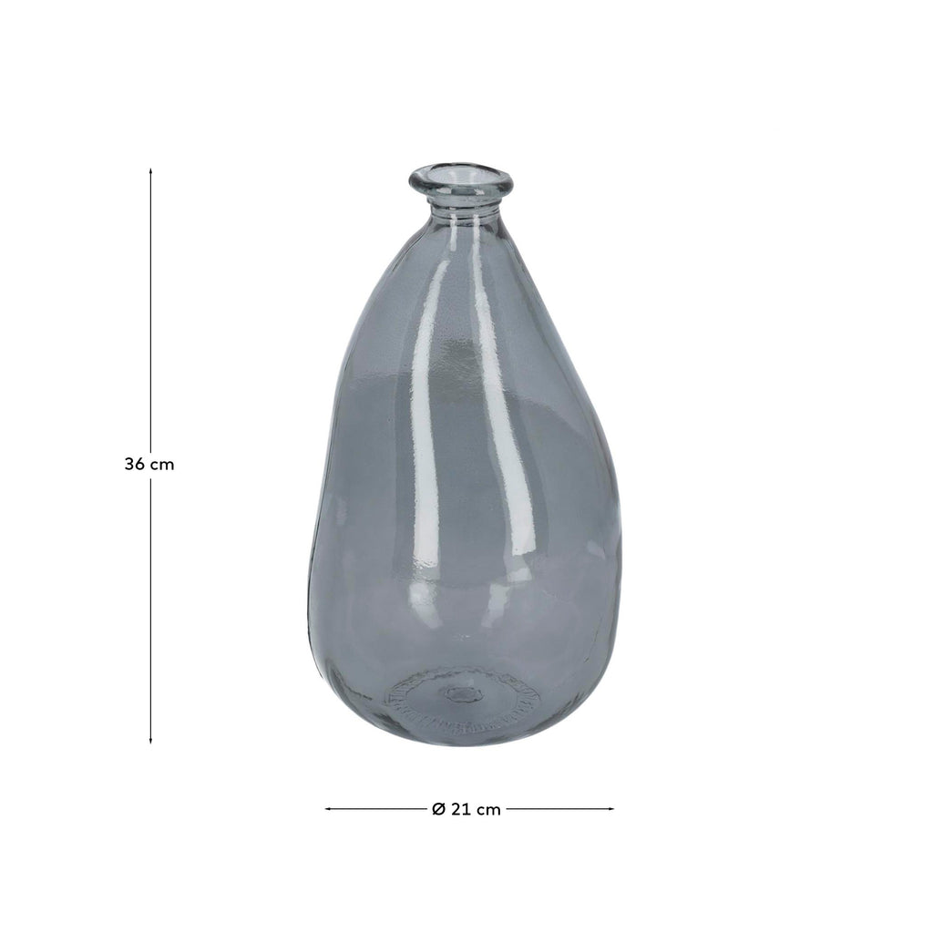 Vase Brenna bleu moyen format en verre 100% recyclé