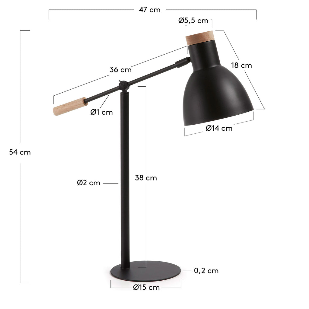 Lampe de table Tescarle noir