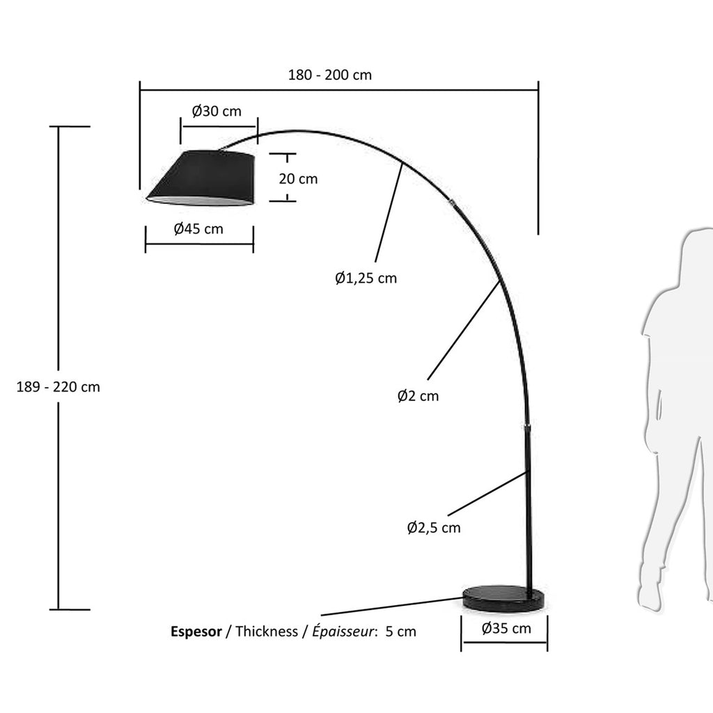 Lampadaire May, noir