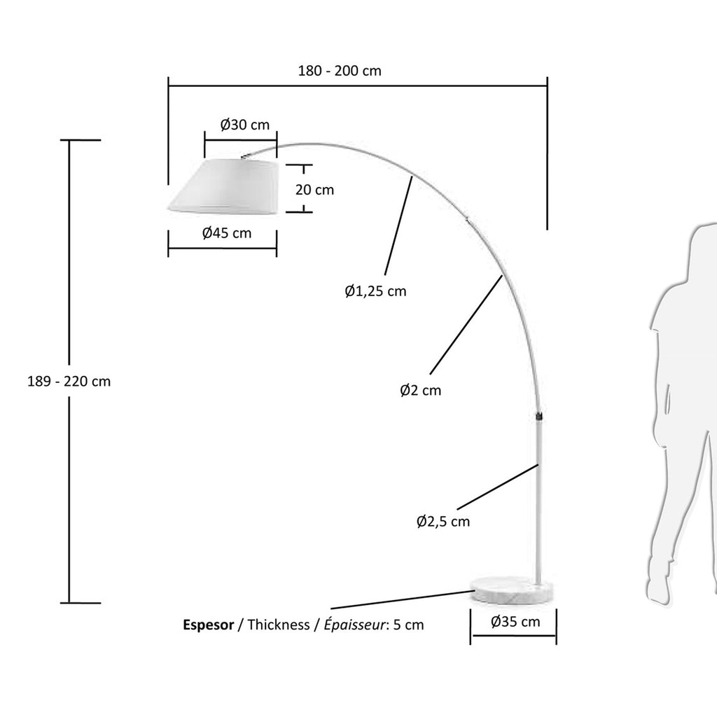 Lampadaire May, blanc