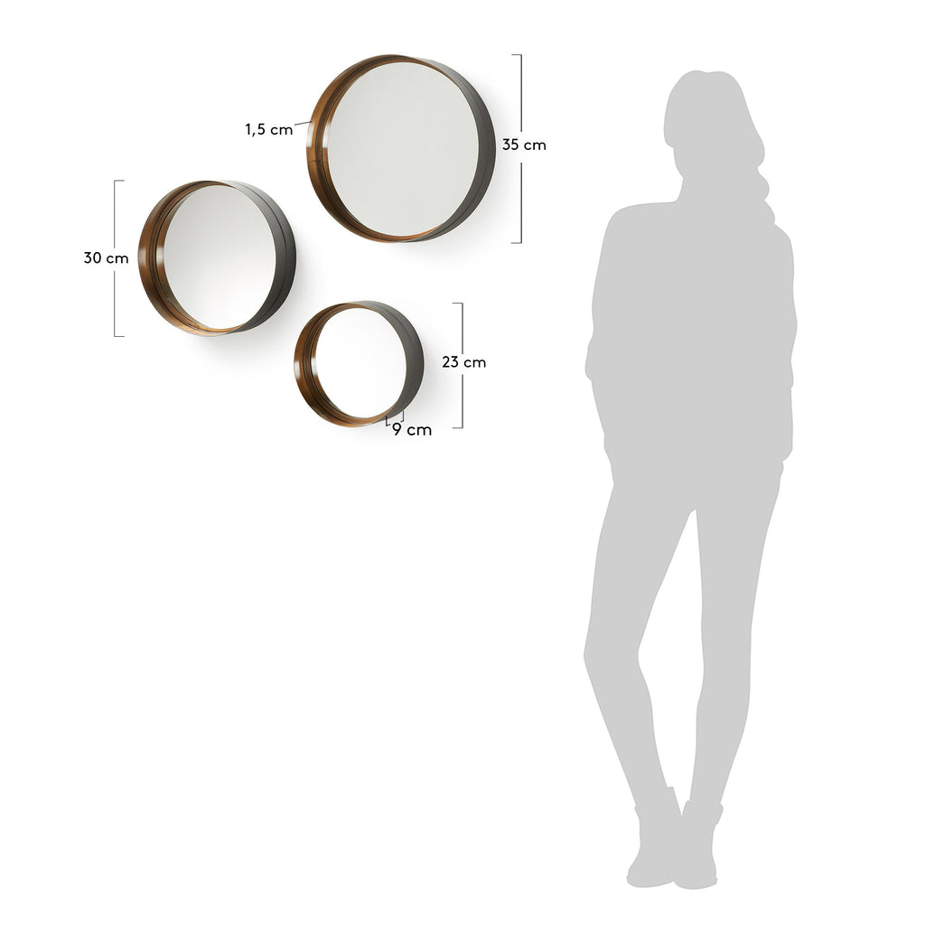 Set Wilton de 3 Miroirs Ø 35 cm / Ø 30 cm / Ø 23 cm