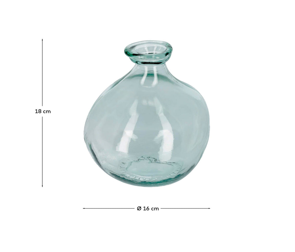 Vase Brenna transparent petit format en verre 100% recyclé