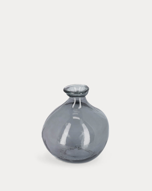 Vase Brenna bleu petit format en verre 100% recyclé