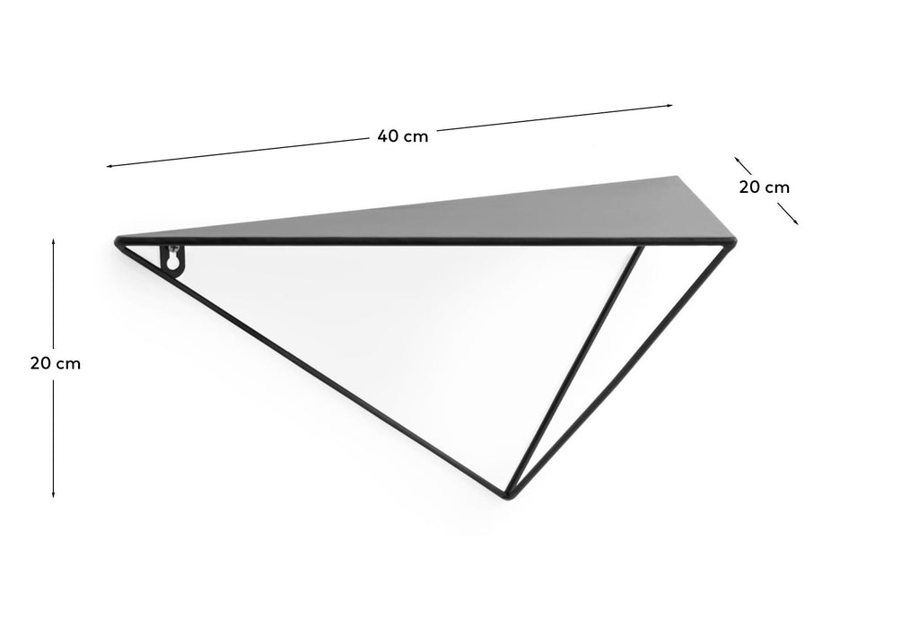 Étagère Teg prisme en acier avec finition noire 40 x 20 cm