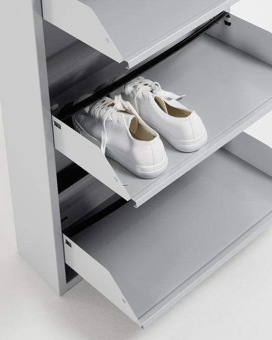 Meuble chaussures Ode 50 x 136 cm 4 portes gris