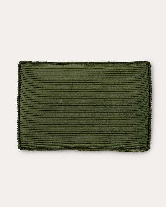 Coussin Blok en velours côtelé épais vert 40 x 60 cm