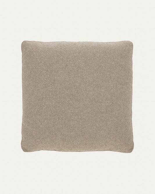 Coussin Blok en chenille beige 60 x 60 cm