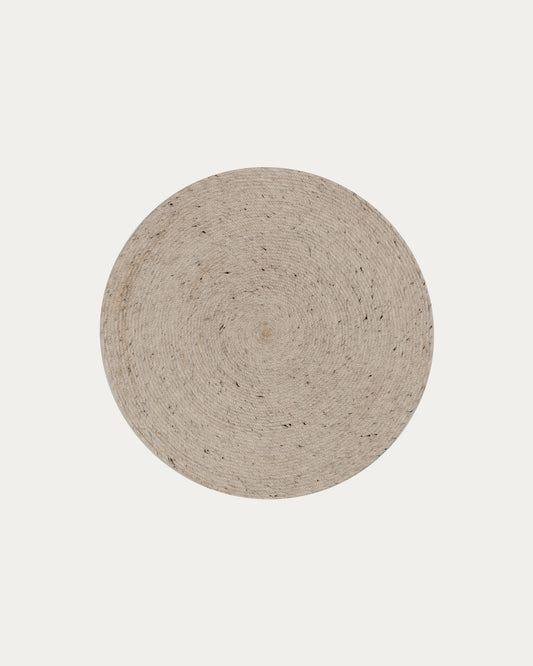 Tapis rond Takashi 100 % laine gris Ø 150 cm