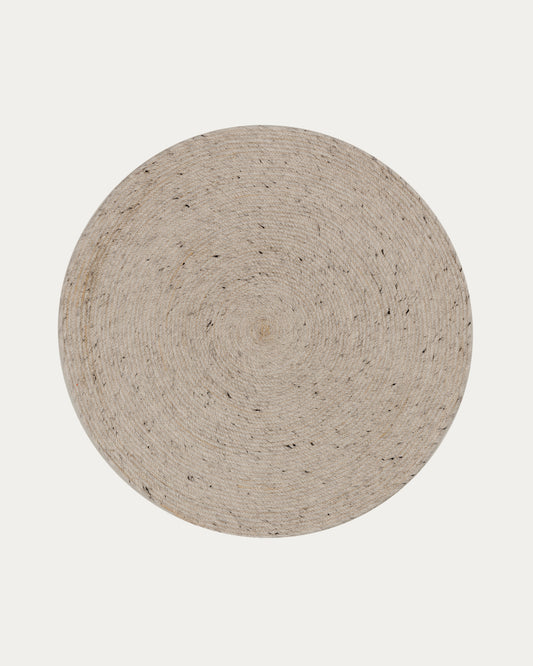 Tapis rond Takashi 100 % laine gris Ø 200 cm