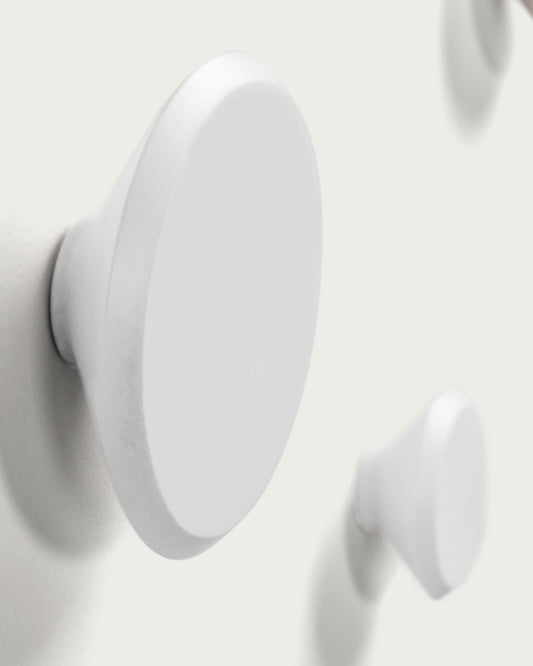 Lot Nadua de 3 patères en bois de hêtre couleur blanche