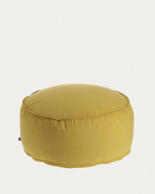 Pouf rond Nedra Ø 70 cm moutarde