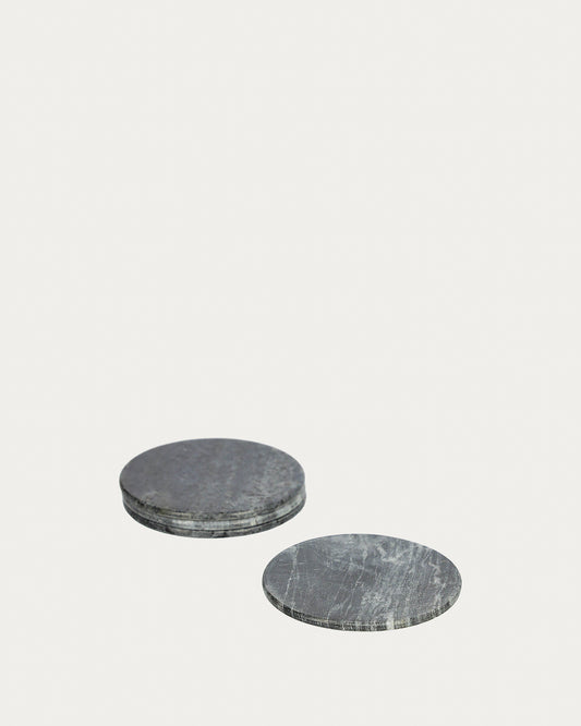 Set Tresa de 4 dessous de verre en marbre gris