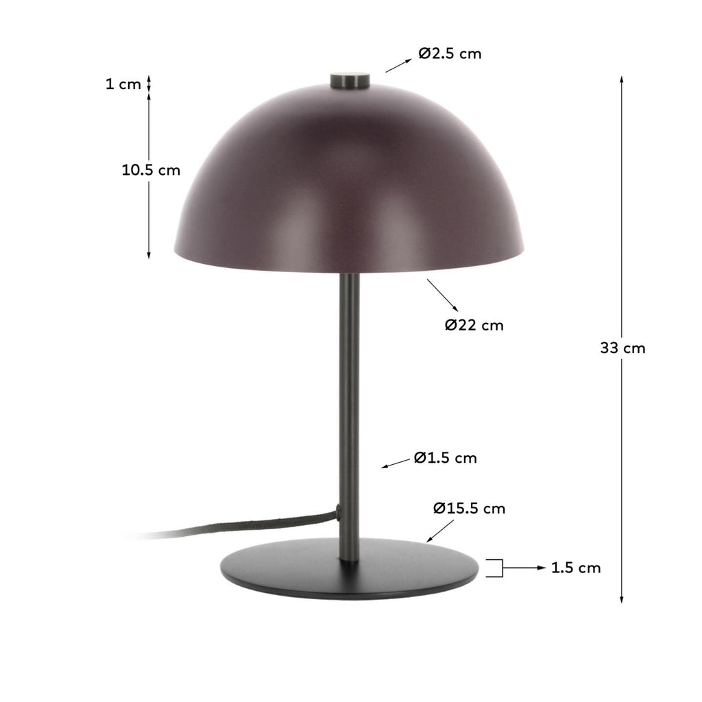 Lampe Aleyla en métal peint grenat