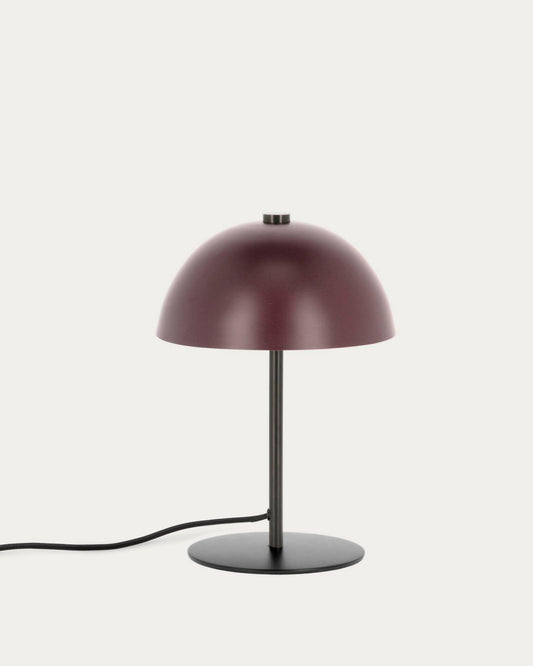 Aleyla table lamp in metal with maroon finish