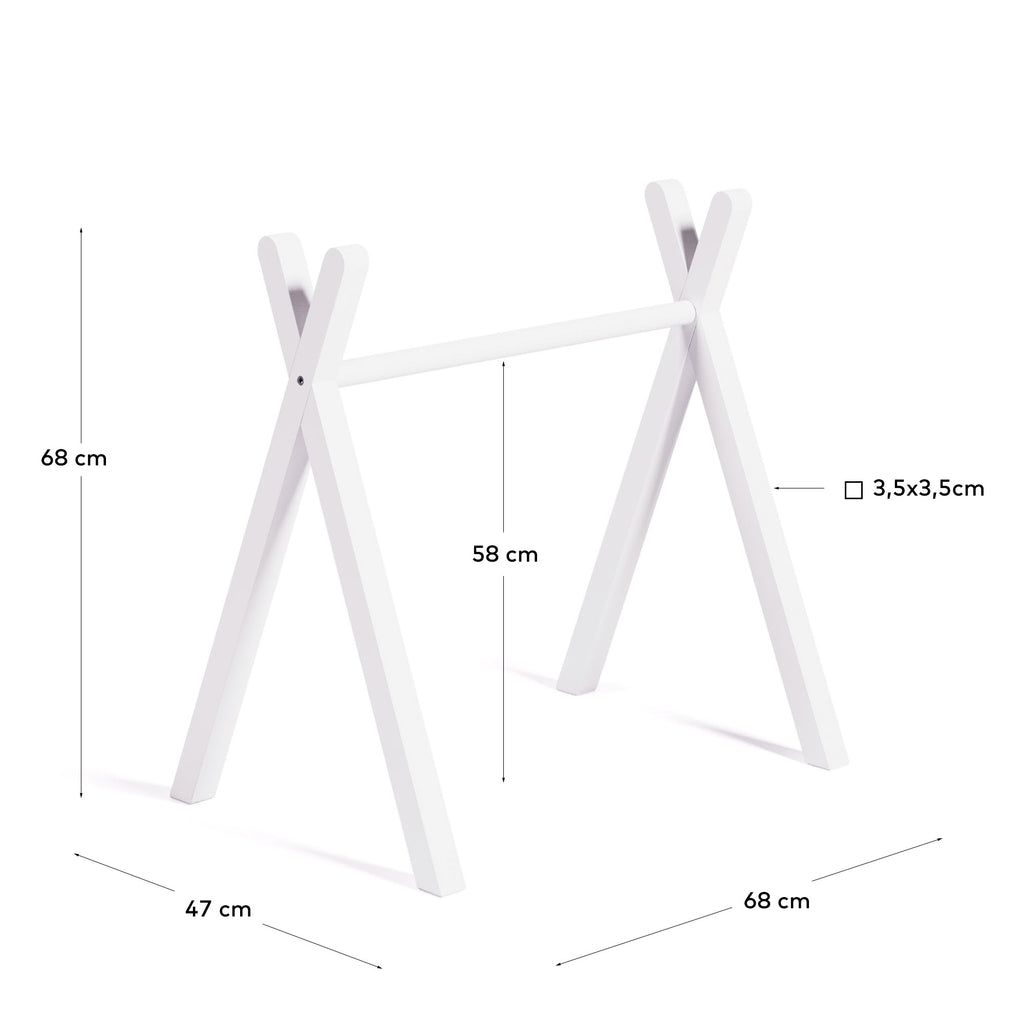 Arche d'éveil tipi Maralis en bois de hêtre avec finition blanche