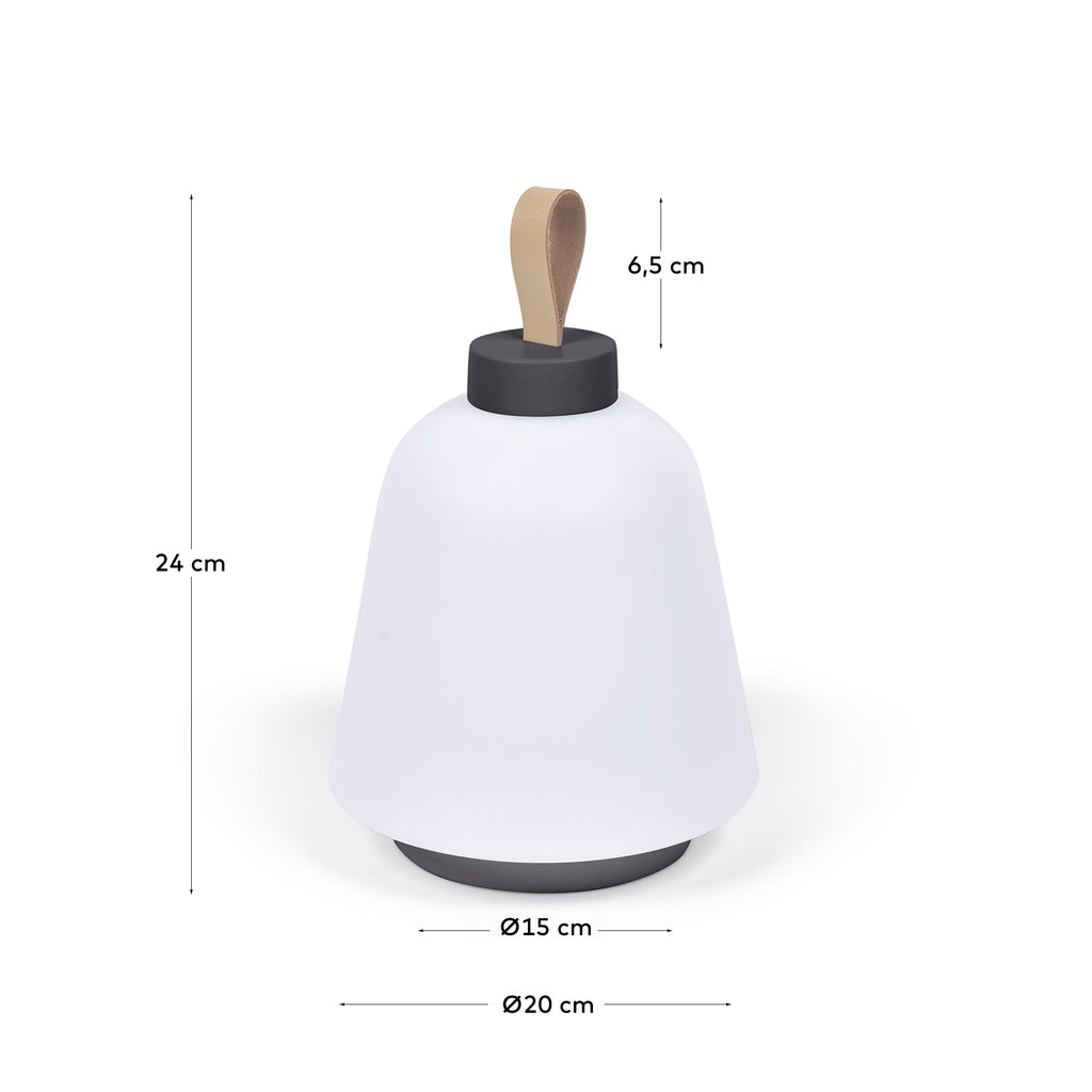 Udiya outdoor table lamp in polythene and metal with a black finish