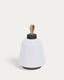 Lampe de table d’extérieur Udiya en polyéthylène et métal avec finition noire