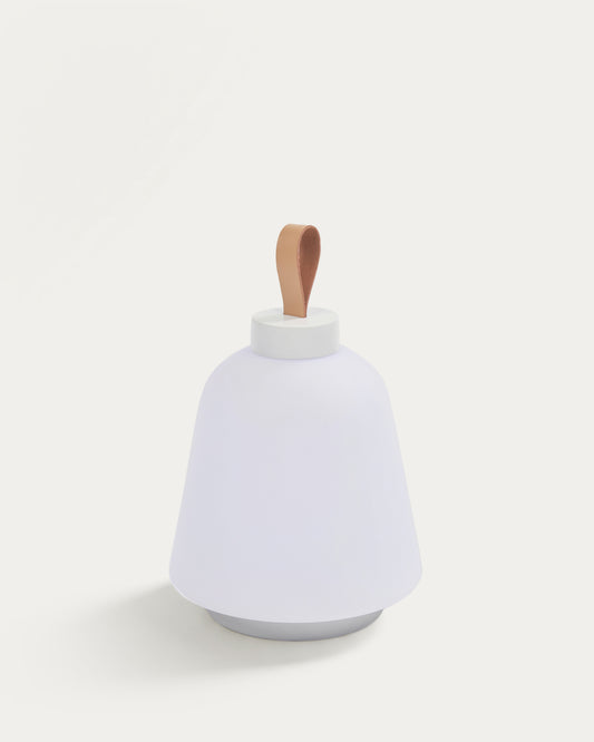 Lampe de table d’extérieur Udiya en polyéthylène et métal avec finition blanche