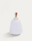 Lampe de table d’extérieur Udiya en polyéthylène et métal avec finition blanche