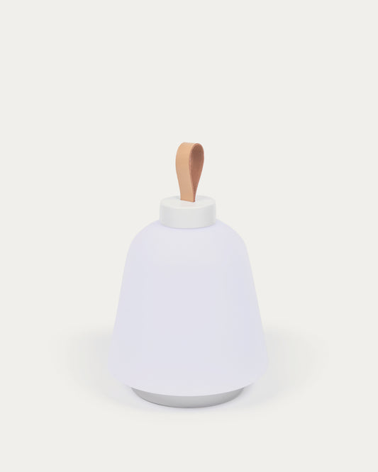 Lampe de table d’extérieur Udiya en polyéthylène et métal avec finition blanche