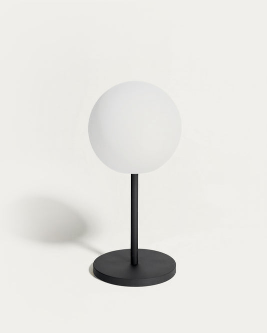 Lampe à poser nomade d'extérieur Dinesh en acier noir