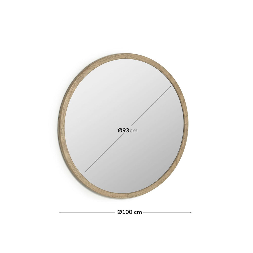 Miroir rond Alum bois de mindi Ø 100 cm