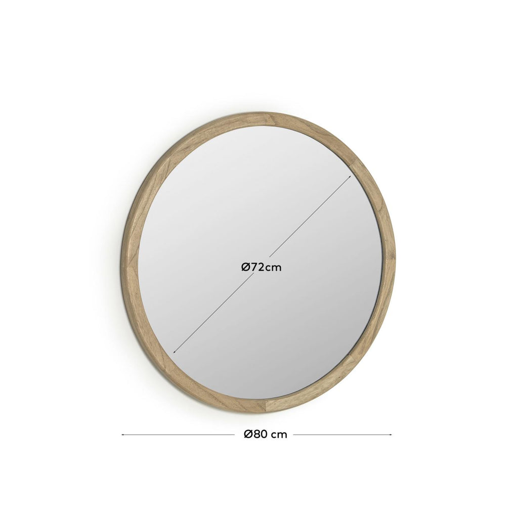 Miroir rond Alum bois de mindi Ø 80 cm