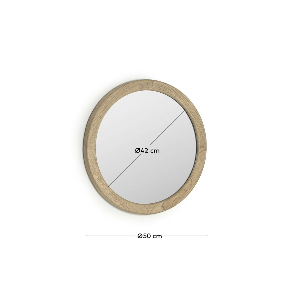 Miroir rond Alum bois de mindi Ø 50 cm