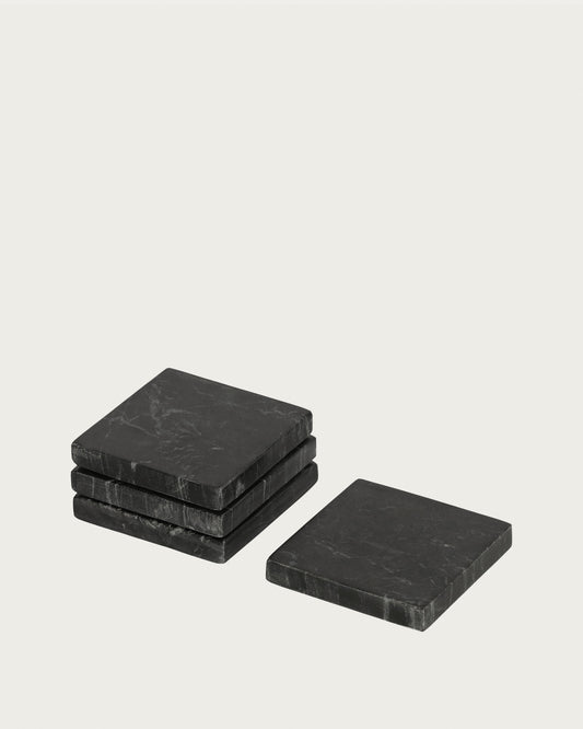 Lot Johana de 4 dessous de verre en marbre