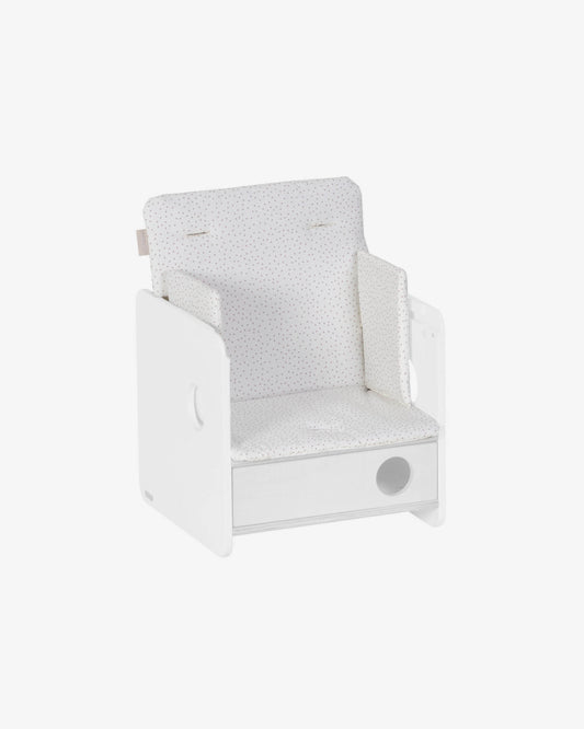 Coussin de chaise haute Nuun 100% coton (GOTS) pois rose