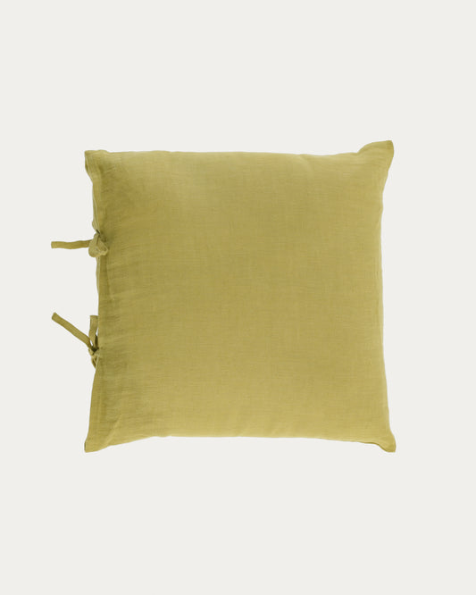 Housse de coussin Tazu 100% lin vert 45 x 45 cm