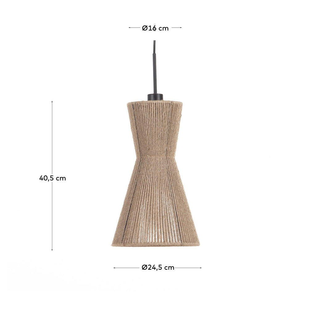 Abat-jour pour suspension Crista en jute finition naturelle Ø 24,5 cm