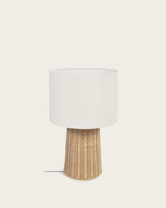 Lampe de table Kimjit en rotin finition naturelle